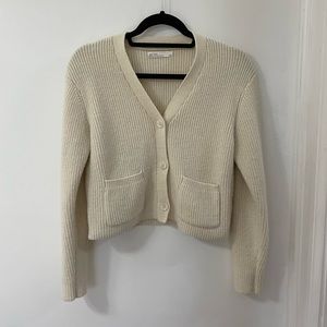 Oak and Fort Cropped Cream Cardigan